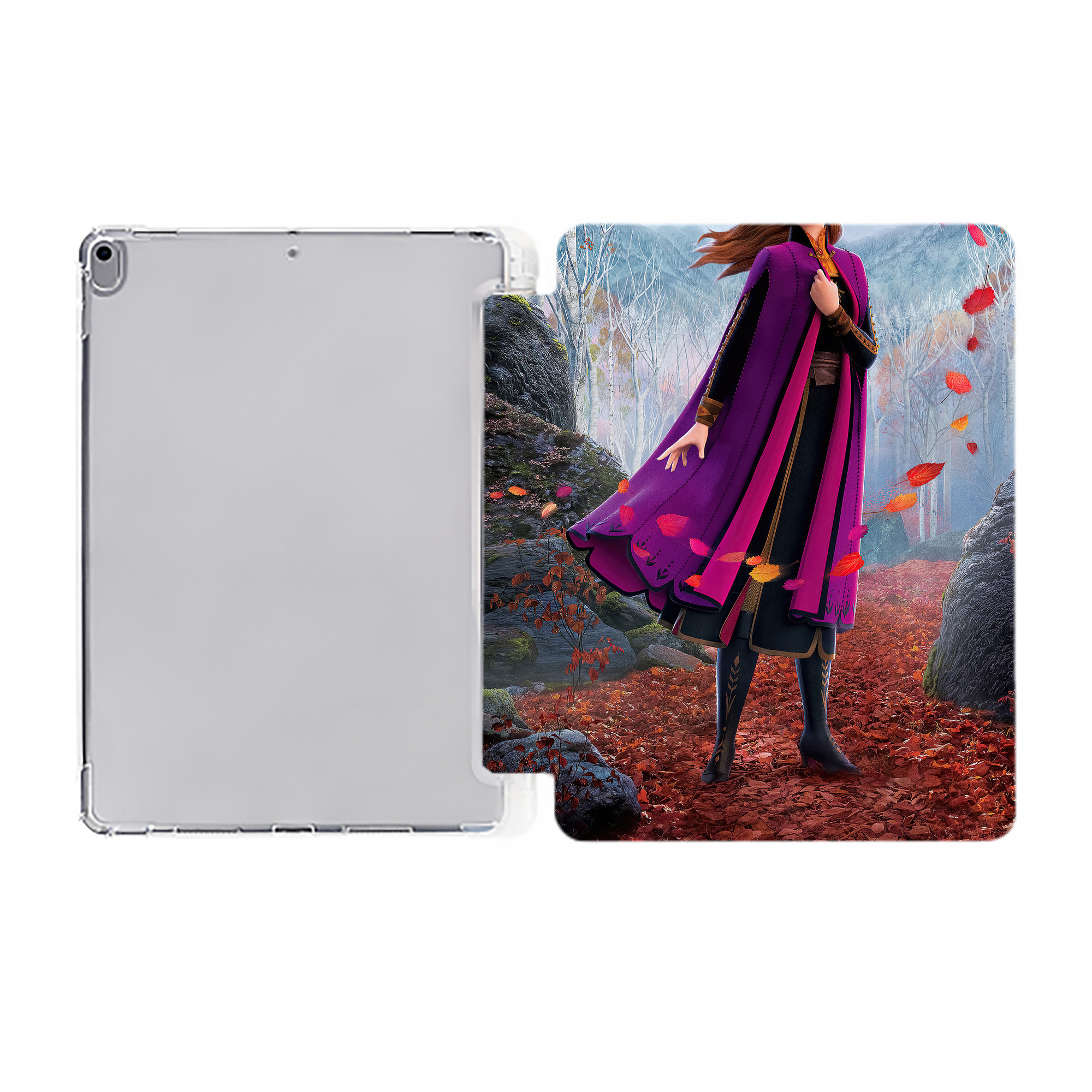 （画像用） アナと雪の女王 アンナ エルサ Frozen Anna Elsa IPad ケース ペン収納付き 三つ折りスタンド PUレザー×シリコン 対応機種9.5/10.5/10.9インチ